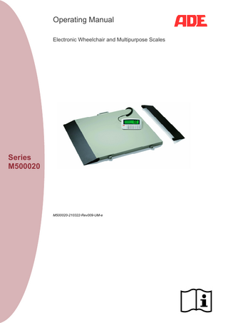 Electronic Wheelchair and Multipurpose Scales M500020-Rev009-UM-e Operating Manual  March 2021