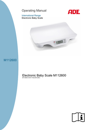Operating Manual International Range Electronic Baby Scale  M112600  Electronic Baby Scale M112600 M112600-210511-Rev004-UM-e  
