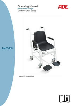 Electronic Chair Scales M403660-Rev006-UM-e Operating Manual Nov 2021