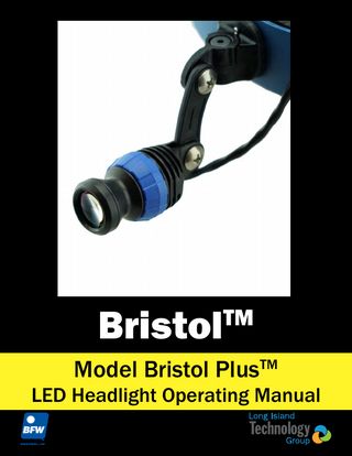 Bristol Plus LED Headlight Operating Manual Rev-1-3 March 2022 