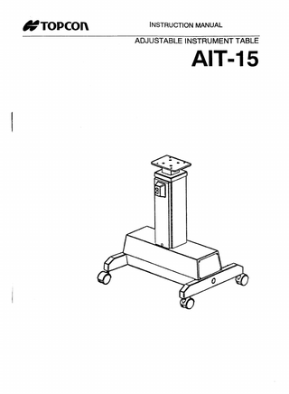 ADJUSTABLE TABLE AIT-15 Instruction Manual