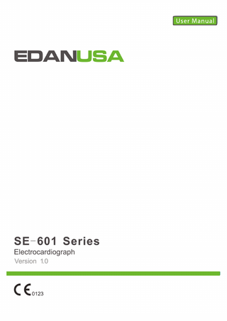 SE-601 Series Electrocardiograph User Manual Nov 2011 