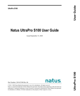 	UltraPro S100 System NCS EMG User Guide Rev 06 Sept 2020