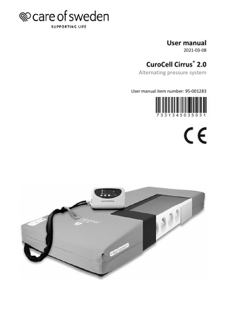 User manual 2021-03-08  CuroCell Cirrus® 2.0  Alternating pressure system User manual item number: 95-001283  