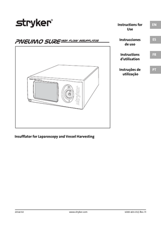PNEUMO SURE Model F114 High Flow Insufflator Instructions for Use Rev H Oct 2014