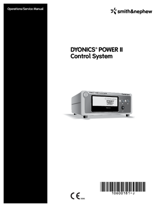 Dyonics POWER II Control System Operations and Service Manual Rev J Jan 2017