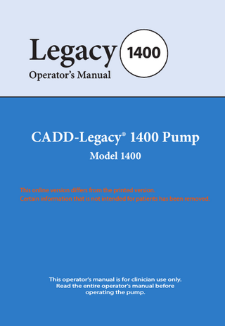 CADD-Legacy 1400 Operators Manual Rev C Jan 2015