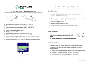 Inditherm Patient Warming Quick Start Guide Rev 2.4