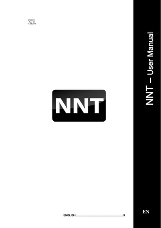 NNT – User Manual  97050191 Rev. 06 01-08-2016  ENGLISH... 3  EN  