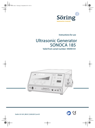 SONOCA 185 Instructions for Use Sept 2015