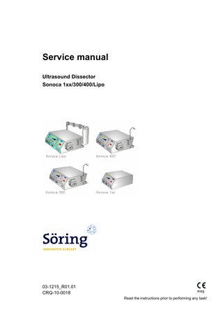 SONOCA Series Service Manual March 2011