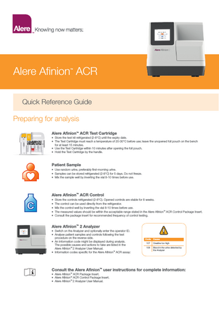 Afinion ACR Quick Reference Guide Nov 2016