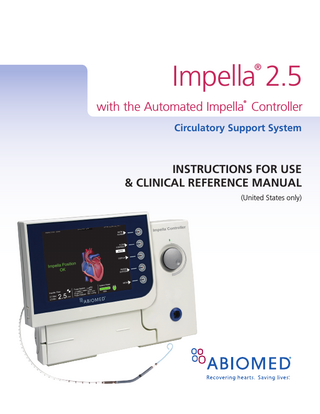 Impella 2.5 Instructions for Use and Clinical Reference Manual Rev C Aug 2016
