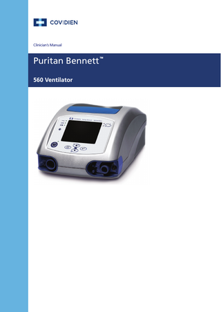 Clinician’s Manual  Puritan Bennett 560 Ventilator  TM  