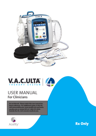 v.a.c ultra User Manual for Clinicians Rev B Jan 2017