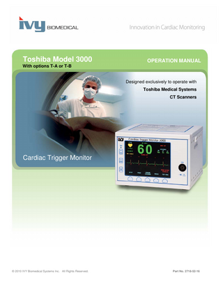 Toshiba Model 3000T Operation Manual Rev 02 April 2011