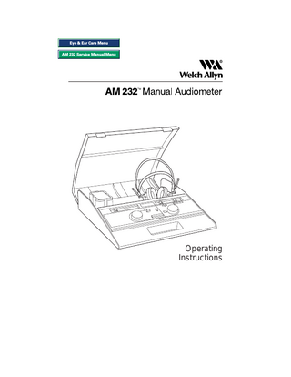 AM232 Manual Audiometer Operating Instructions