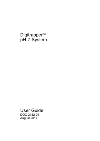 Digitrapper pH-Z User Guide Aug 2017
