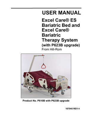 Excel Care and ES Bariatric P623B upgrade User Manual Rev 4