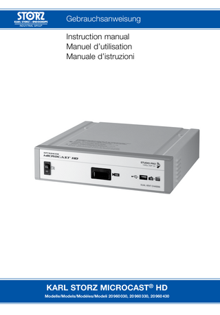 MICROCAST HD Model 20 960 xxx Instruction Manual March 2013