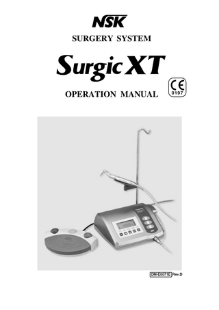 SURGERY SYSTEM  OPERATION MANUAL  0197  OM-E0071E Rev.D  