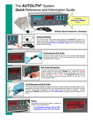AUTOLITH Systems Quick Reference and Information Guide Rev b