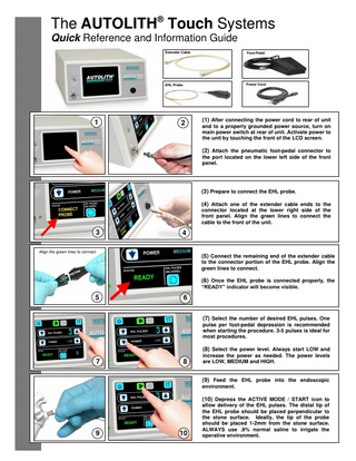 AUTOLITH Touch Systems Quick Reference and Information Guide Rev a