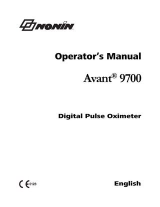 Avant Model 9700 Operators Manual 2014