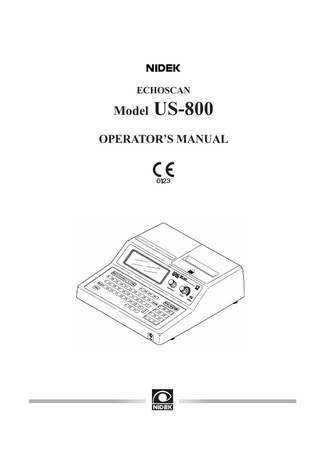 US-800 Operators Manual Jan 2009