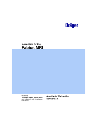 Fabius MRI Instructions for Use sw 3.n Edition 9 Jan 2015