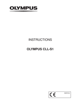 INSTRUCTIONS OLYMPUS CLL-S1  WA97010A  