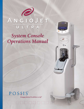 AngioJet Ultra Console Operations Manual Rev 4