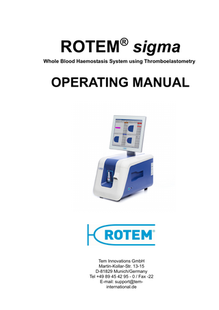 ROTEM sigma Operating Manual Ver 3.2.0.01 sw 3.2.0 and higher July 2015