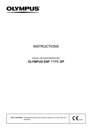 ENF TYPE GP RHINO-LARYNGOFIBERSCOPE Instructions Dec 2006