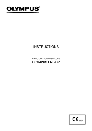 INSTRUCTIONS  RHINO-LARYNGOFIBERSCOPE  OLYMPUS ENF-GP  