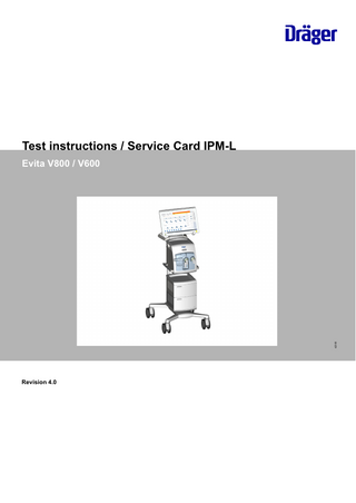 Evita V800 and V600 Test Instructions and Service Card IPM-L Rev 4.0