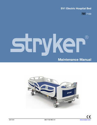 Model 7100 SV1 Electric Hospital Bed Maintenance Manual Rev 01 Jan 2017