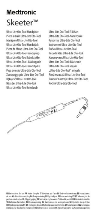 Skeeter Ultra-Lite Oto-Tool Handpiece Instructions for Use rev B April 2022