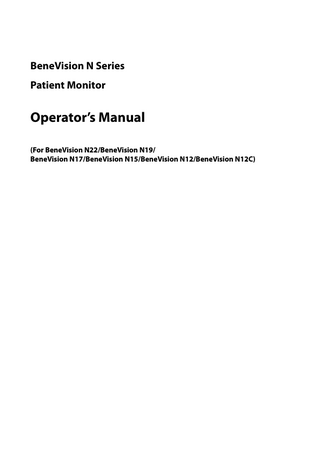 BeneVision N Series Operators Manual Rev 8.0 Dec 2018