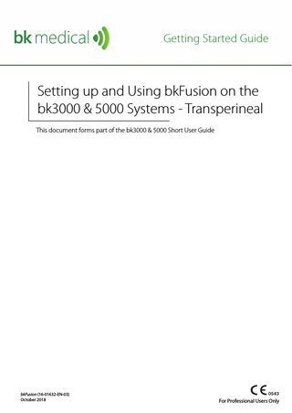 bkFusion Setting Up - Transperineal Getting Started Guide Ref 2300 Oct 2018