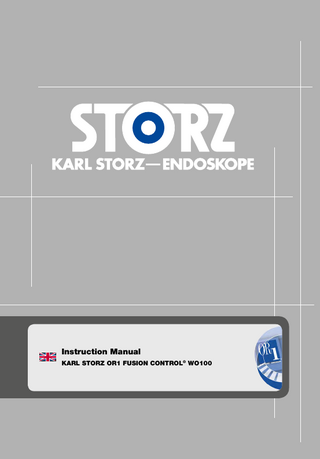Instruction Manual KARL STORZ OR1 FUSION CONTROL® WO100  
