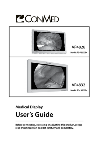 VP48xx series LCD Medical Display Users Guide