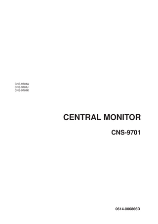 CENTRAL MONITOR CNS-9701 Operators Manual Rev D