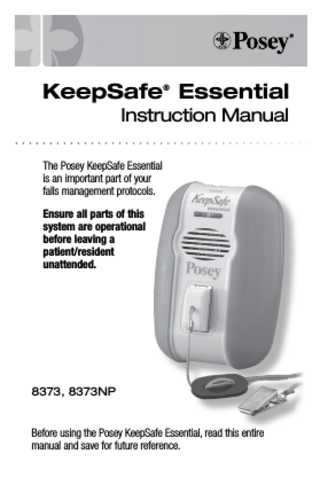 Posey KeepSafe Essential 8373 xx Instruction Manual Rev D