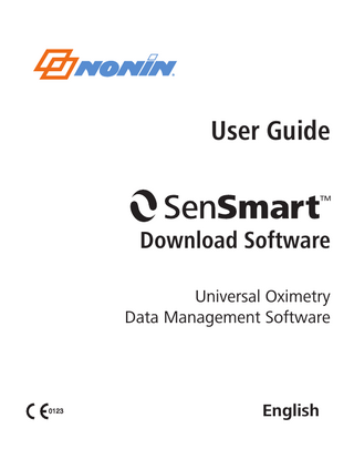 User Guide  Download Software Universal Oximetry Data Management Software  0123  English  
