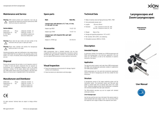 Laryngoscope 130 xxx xxx Series Maintenance and Service Manual May 2011