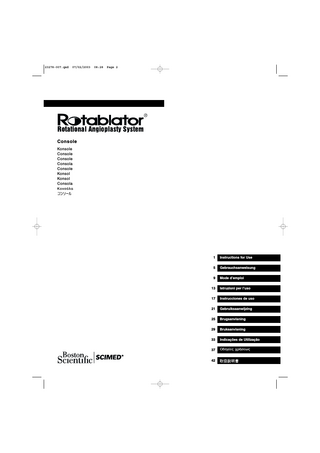 Rotablator Console Instructions for Use Oct 2002