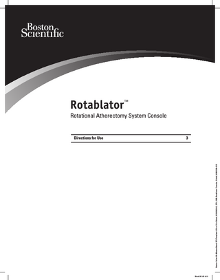 Rotablator Console Directions for Use Feb 2015