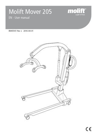 Molift Mover 205 EN - User manual  BM05101 Rev. L 2016-04-01  