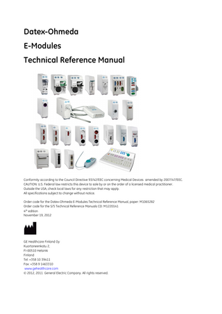  S5 Monitors E-Modules  Technical Reference Manual Edition 4 Nov 2012